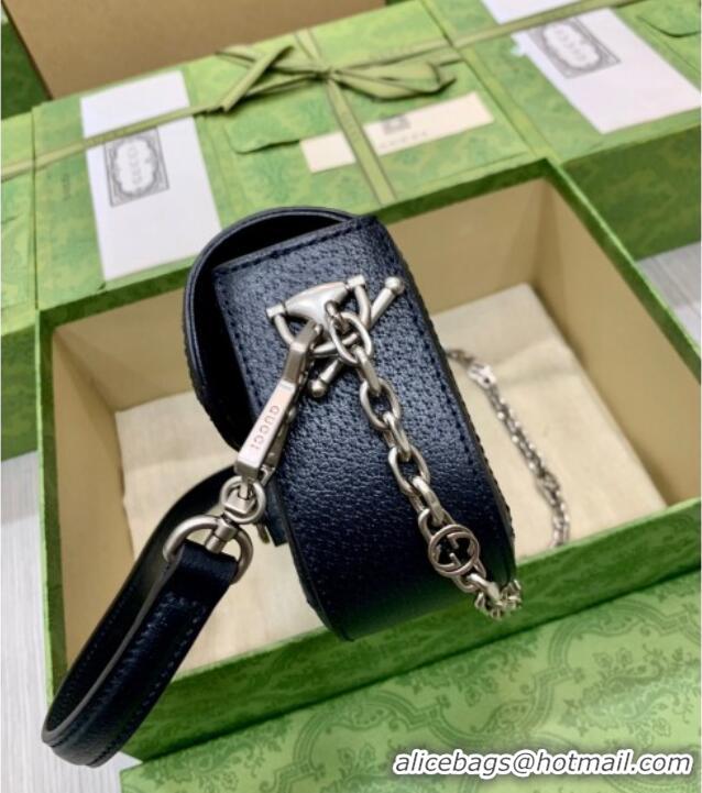 Spot Bulk Gucci Horsebit 1955 small shoulder bag in GG Canvas and Leather 735178 Beige/Blue 2025