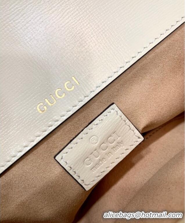 Low Price Gucci Horsebit 1955 small shoulder bag in GG Canvas and Leather 735178 Beige/White 2025