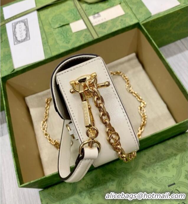 Low Price Gucci Horsebit 1955 small shoulder bag in GG Canvas and Leather 735178 Beige/White 2025