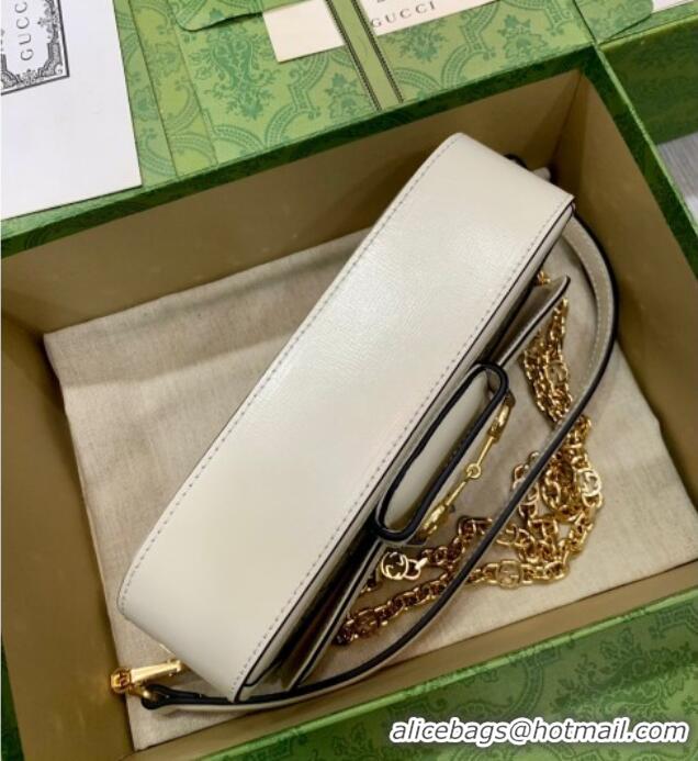 Low Price Gucci Horsebit 1955 small shoulder bag in GG Canvas and Leather 735178 Beige/White 2025