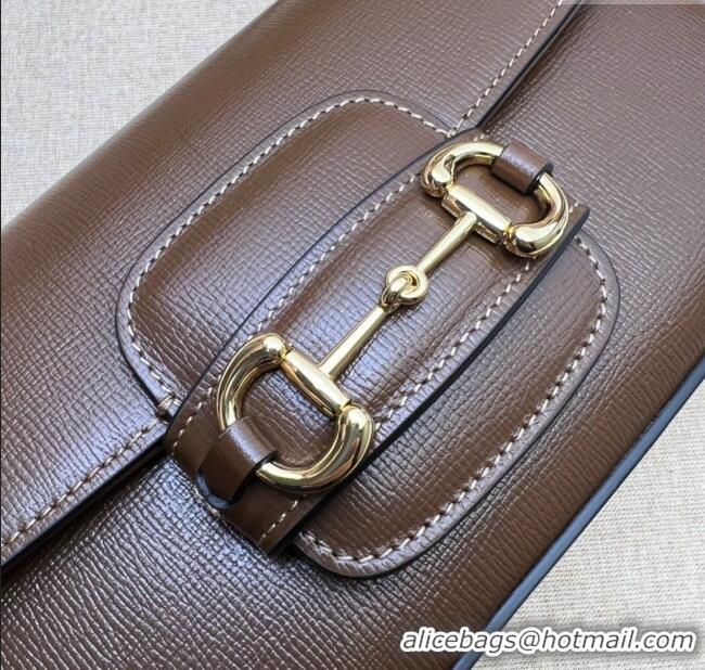 Super Quality Gucci Horsebit 1955 small shoulder bag in Leather 735178 Dark Brown 2025