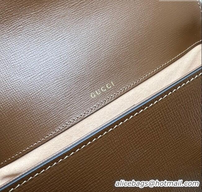 Super Quality Gucci Horsebit 1955 small shoulder bag in Leather 735178 Dark Brown 2025