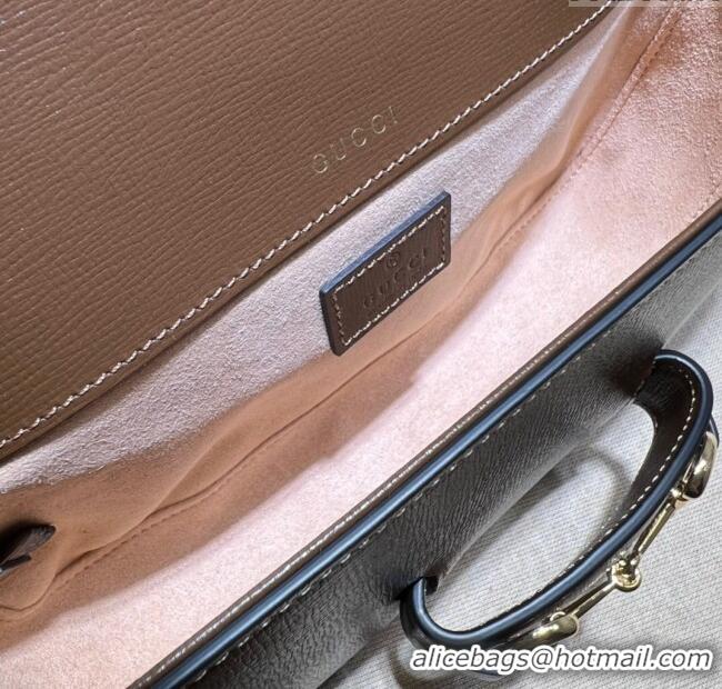 Super Quality Gucci Horsebit 1955 small shoulder bag in Leather 735178 Dark Brown 2025