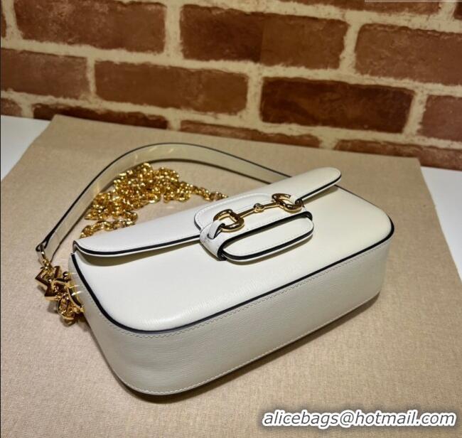 Best Product Gucci Horsebit 1955 small shoulder bag in Leather 735178 White/Gold 2025