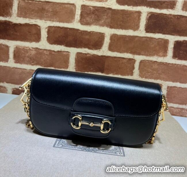 Well Crafted Gucci Horsebit 1955 small shoulder bag in Leather 735178 Black/Gold 2025