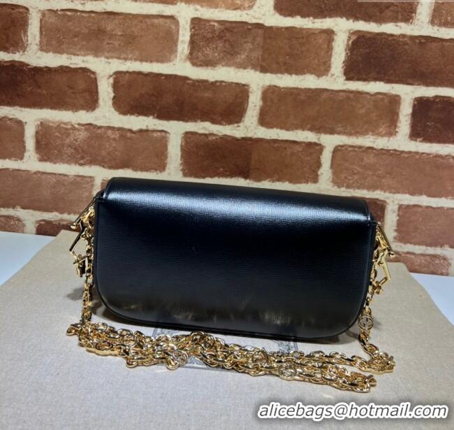 Well Crafted Gucci Horsebit 1955 small shoulder bag in Leather 735178 Black/Gold 2025