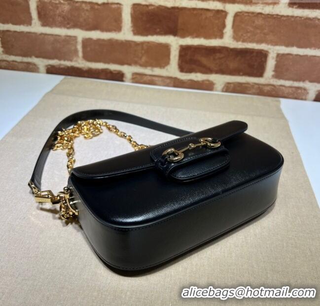 Well Crafted Gucci Horsebit 1955 small shoulder bag in Leather 735178 Black/Gold 2025