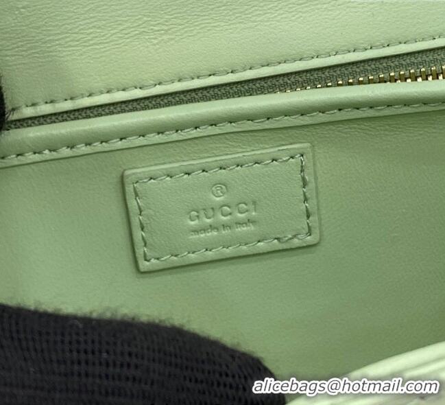 Original Cheap Gucci Leather Bamboo Diva medium bag 827750 Light Green 2025