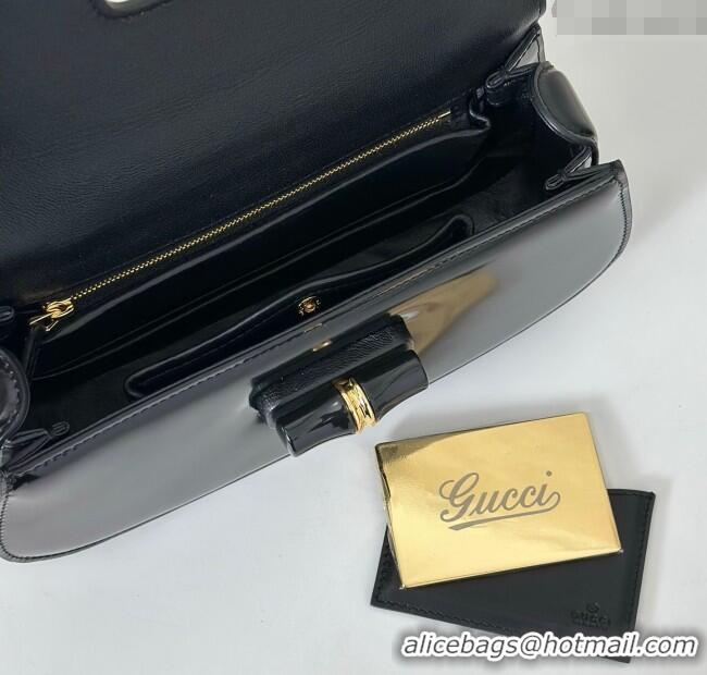 Most Popular Gucci Leather Bamboo Diva medium bag 827750 Black 2025