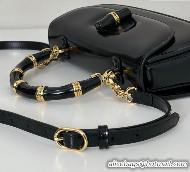 Most Popular Gucci Leather Bamboo Diva medium bag 827750 Black 2025