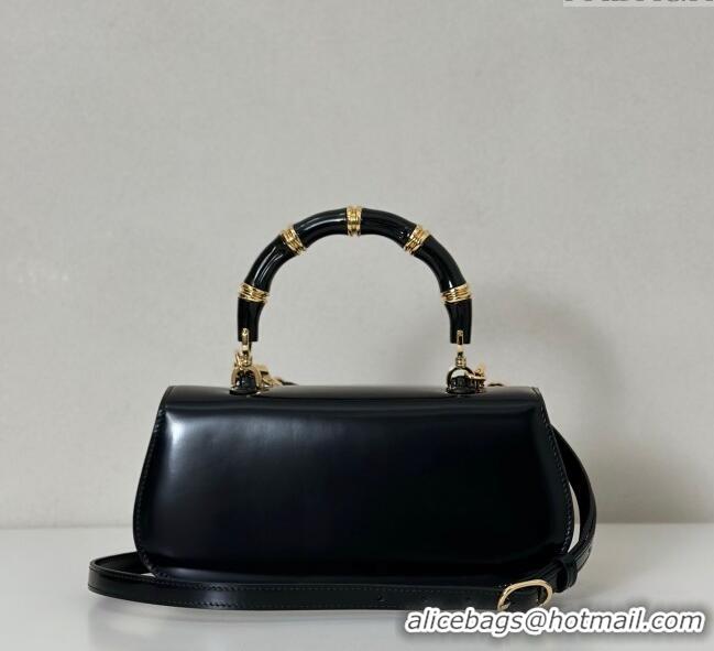 Most Popular Gucci Leather Bamboo Diva medium bag 827750 Black 2025