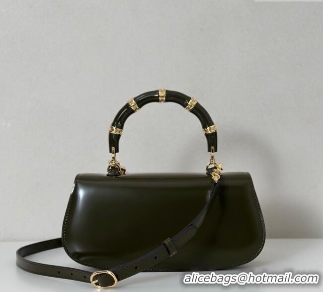 Luxury Classic Gucci Leather Bamboo Diva medium bag 827750 Forest Green 2025