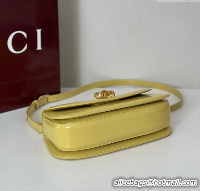 Super Quality Gucci Leather Bamboo Diva medium bag 827750 Yellow 2025