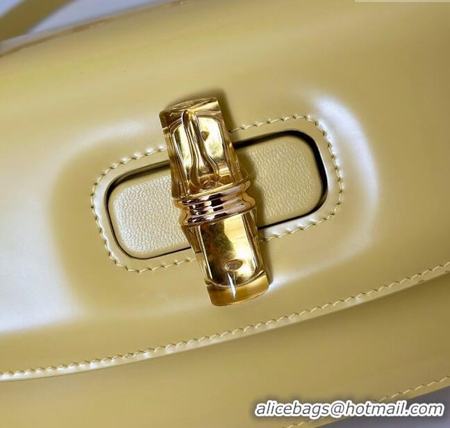 Super Quality Gucci Leather Bamboo Diva medium bag 827750 Yellow 2025