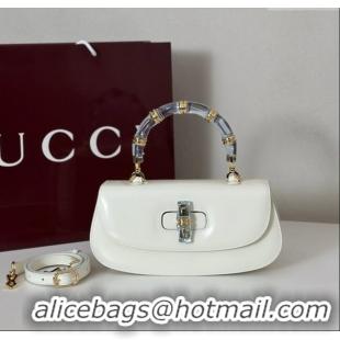 Buy Discount Gucci Leather Bamboo Diva medium bag 827750 White 2025