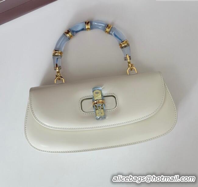 Buy Discount Gucci Leather Bamboo Diva medium bag 827750 White 2025
