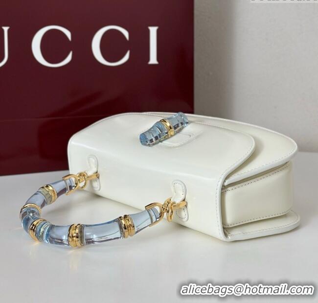 Buy Discount Gucci Leather Bamboo Diva medium bag 827750 White 2025