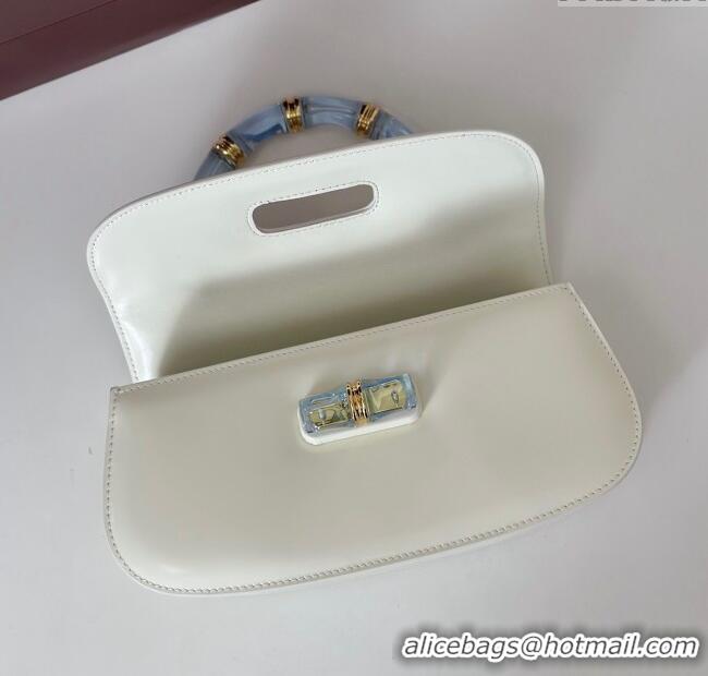 Buy Discount Gucci Leather Bamboo Diva medium bag 827750 White 2025