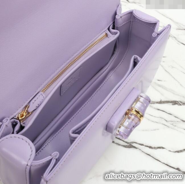 New Fashion Gucci Leather Bamboo Diva medium bag 827750 Lilac Purple 2025