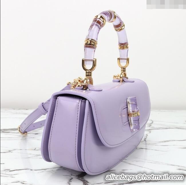New Fashion Gucci Leather Bamboo Diva medium bag 827750 Lilac Purple 2025