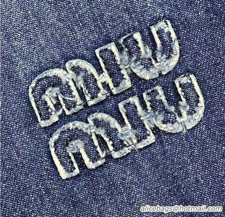 Original Cheap Miu Miu Women Denim Shirt M8980 Blue