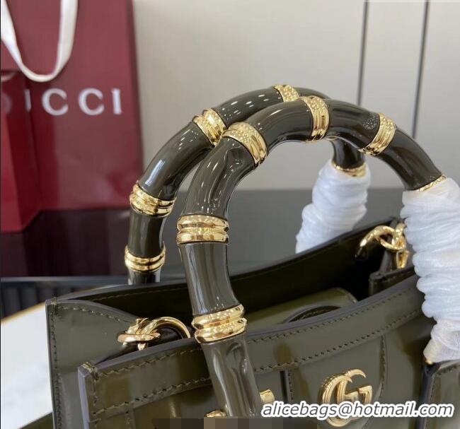 Trendy Design Gucci Diana Leather small tote bag 832936 Forest Green 2025