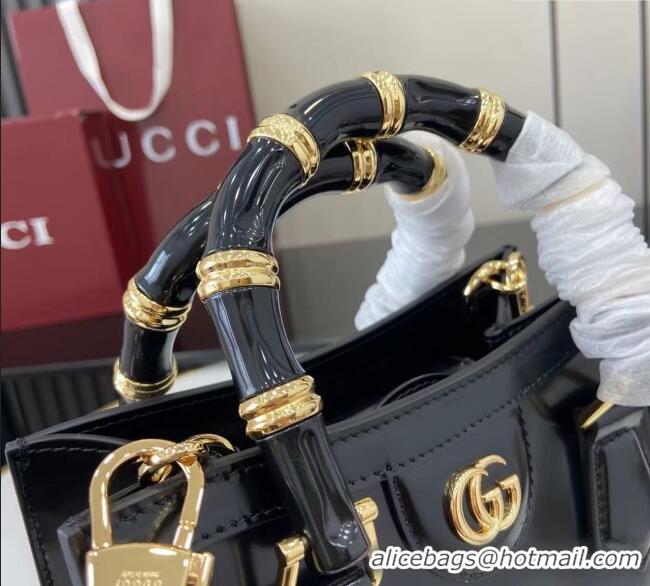 Luxury Discount Gucci Diana Leather small tote bag 832936 Black 2025