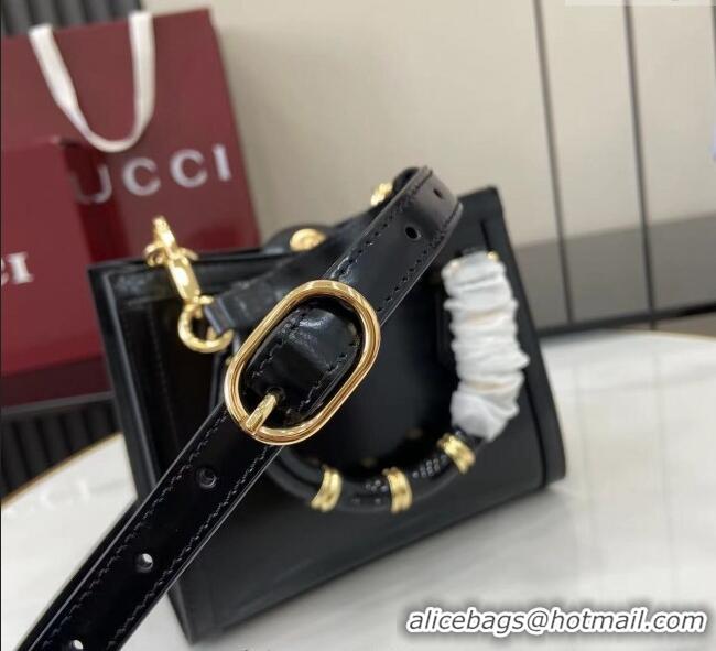 Luxury Discount Gucci Diana Leather small tote bag 832936 Black 2025