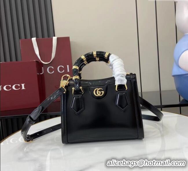 Luxury Discount Gucci Diana Leather small tote bag 832936 Black 2025
