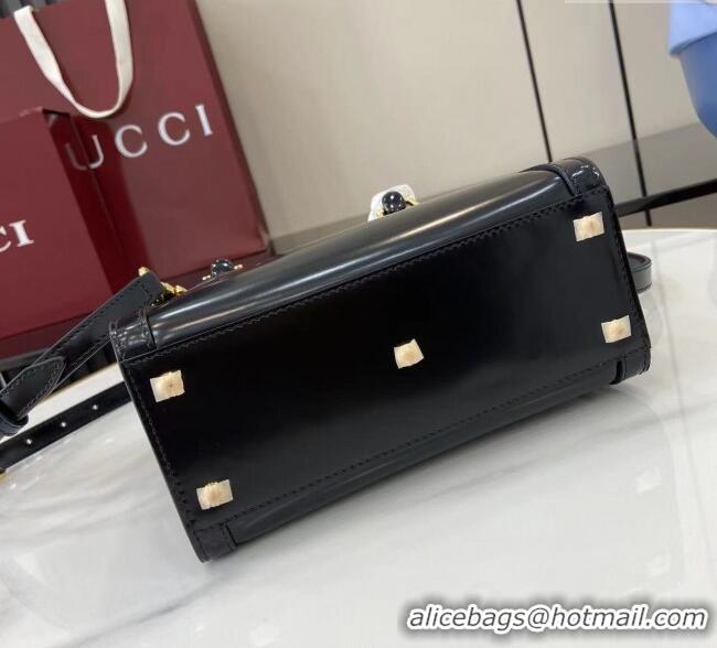 Luxury Discount Gucci Diana Leather small tote bag 832936 Black 2025