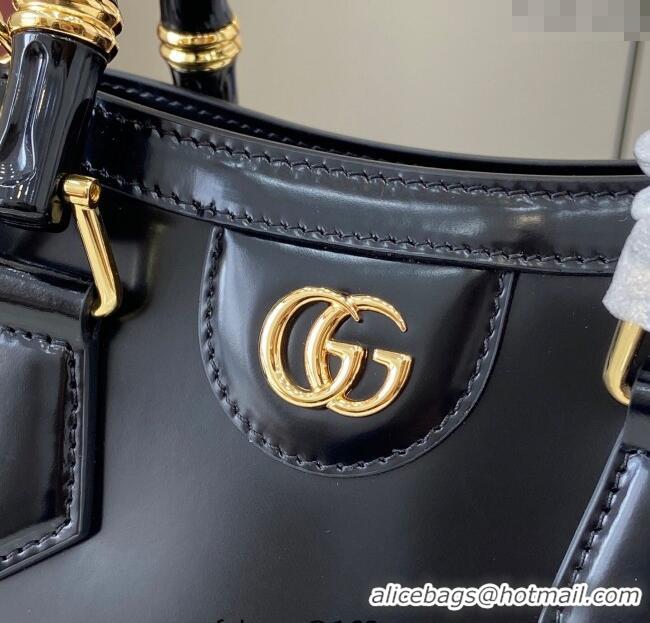 Luxury Discount Gucci Diana Leather small tote bag 832936 Black 2025