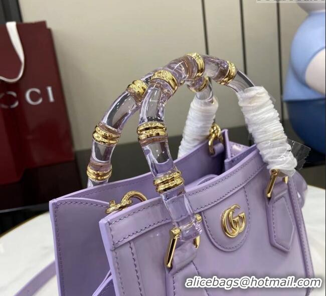 Shop Cheap Gucci Diana Leather small tote bag 832936 Lilac Purple 2025