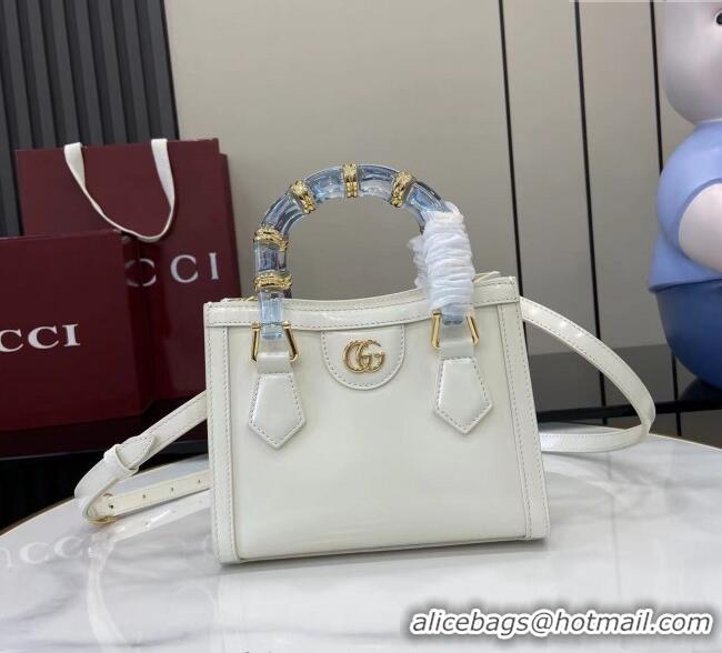 Shop Best Gucci Diana Leather small tote bag 832936 White 2025