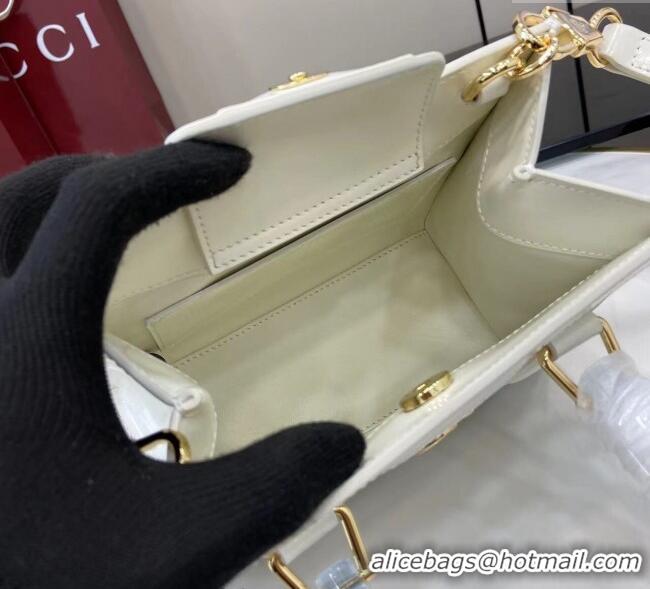 Shop Best Gucci Diana Leather small tote bag 832936 White 2025