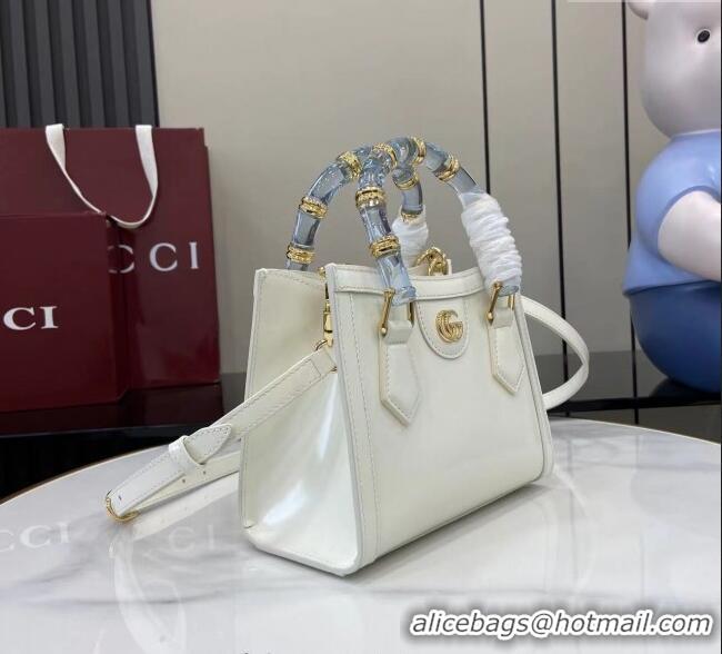 Shop Best Gucci Diana Leather small tote bag 832936 White 2025