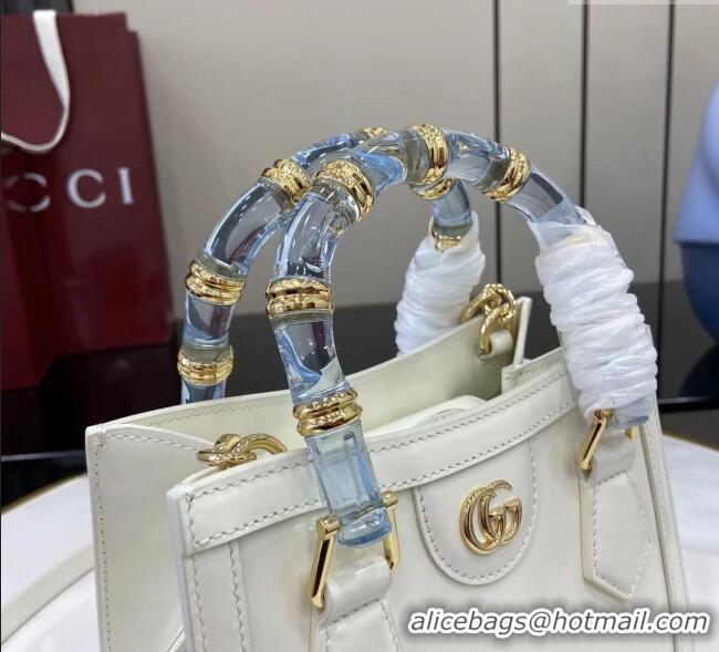 Shop Best Gucci Diana Leather small tote bag 832936 White 2025
