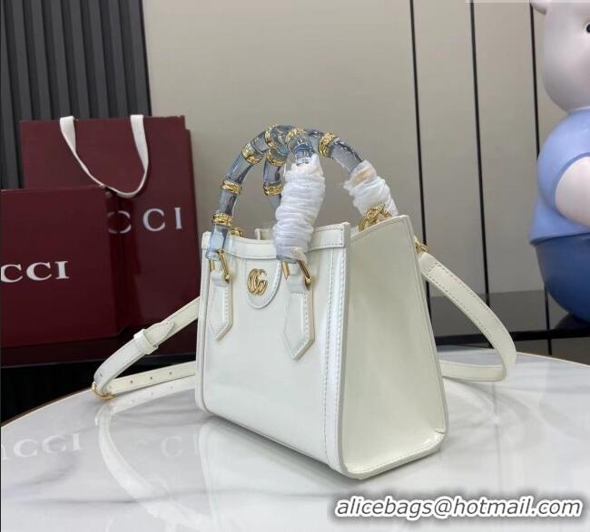 Shop Best Gucci Diana Leather small tote bag 832936 White 2025