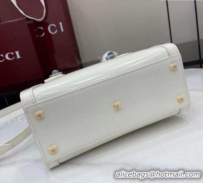Shop Best Gucci Diana Leather small tote bag 832936 White 2025