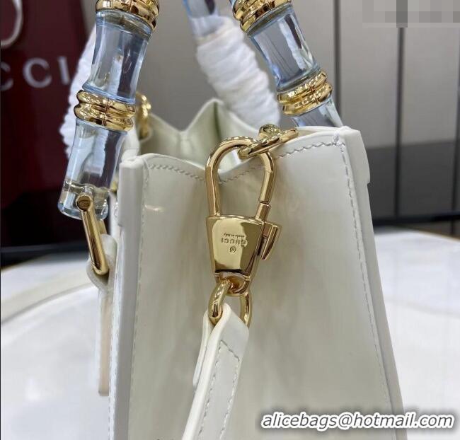 Shop Best Gucci Diana Leather small tote bag 832936 White 2025