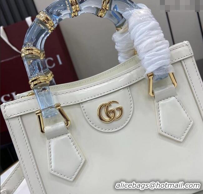 Shop Best Gucci Diana Leather small tote bag 832936 White 2025