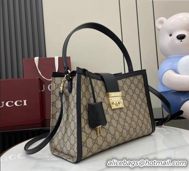 Top Grade Gucci Padlock GG Canvas Large Handbag 838991 Black 2025