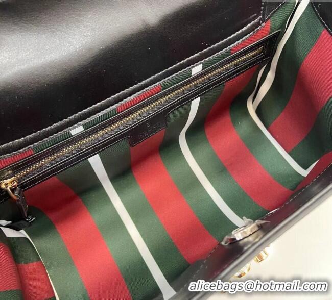 Top Grade Gucci Padlock GG Canvas Large Handbag 838991 Black 2025