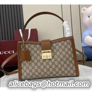 Luxury Discount Gucci Padlock GG Canvas Large Handbag 838991 Brown 2025
