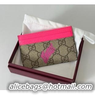 Promotional Gucci GG Monogram zip around wallet with print 835322 Beige/Bright Pink 2025
