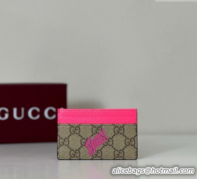 Promotional Gucci GG Monogram zip around wallet with print 835322 Beige/Bright Pink 2025