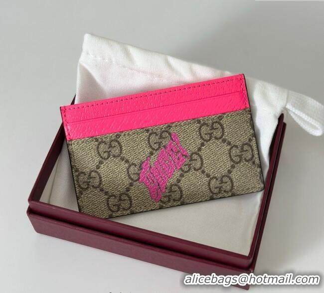 Promotional Gucci GG Monogram zip around wallet with print 835322 Beige/Bright Pink 2025