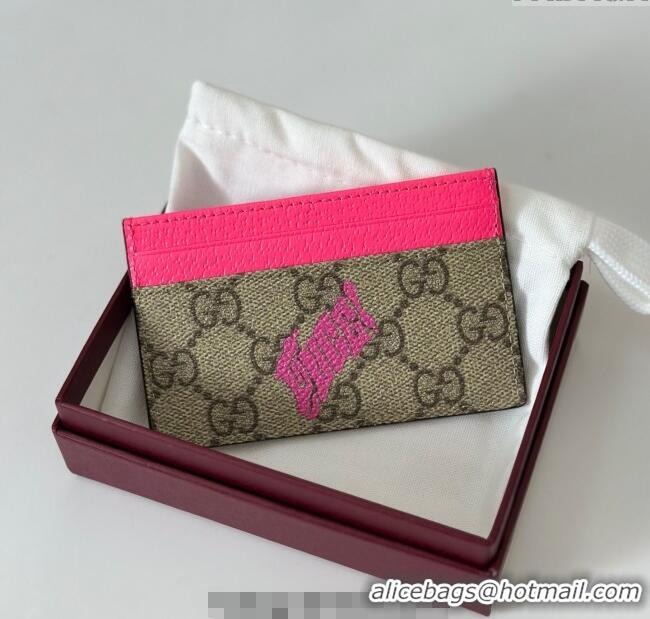 Promotional Gucci GG Monogram zip around wallet with print 835322 Beige/Bright Pink 2025
