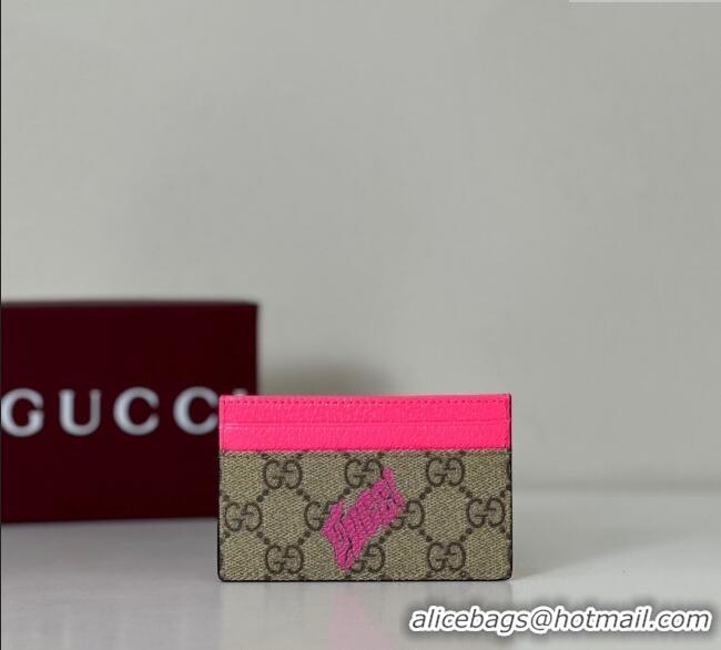 Promotional Gucci GG Monogram zip around wallet with print 835322 Beige/Bright Pink 2025