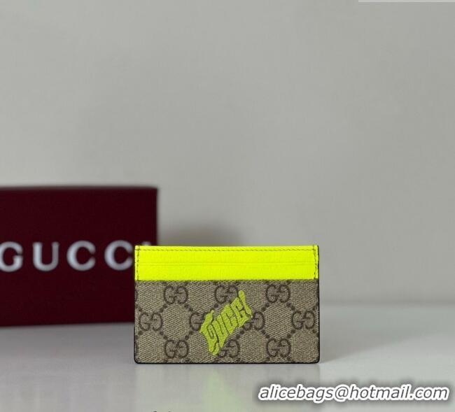 Well Crafted Gucci GG Monogram zip around wallet with print 835322 Beige/Acid Green 2025