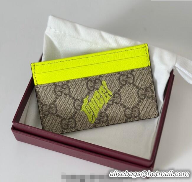 Well Crafted Gucci GG Monogram zip around wallet with print 835322 Beige/Acid Green 2025